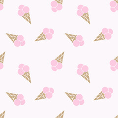 Seamless pattern with ice cream. Baby cartoon background. Good for birthday, wallpaper, pattern, surface textures, printing onto fabric and paper.