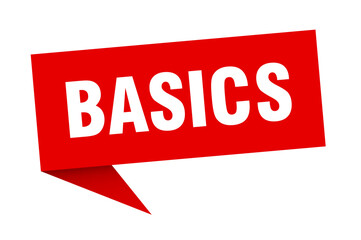 basics banner. basics speech bubble. basics sign