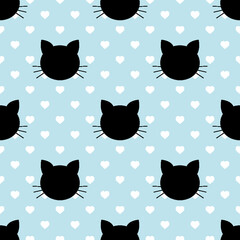 Seamless Pattern Cats.  cartoon cat background. Good for  wallpaper, design for fabric and decor. 