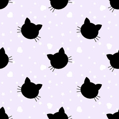 Seamless Pattern Cats.  cartoon cat background. Good for  wallpaper, design for fabric and decor. 