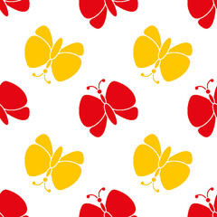 butterfly pattern seamless.  cartoon butterfly background. Good for  wallpaper, design for fabric and decor.  
