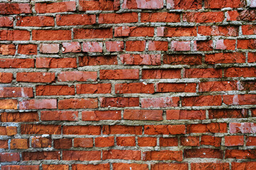 Obraz premium Pattern witn old damaged red brick masonry