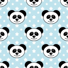 Fototapeta premium Panda seamless pattern. cartoon Panda background. Good for wallpaper, design for fabric and decor. 