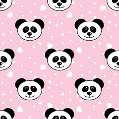 Panda seamless pattern.  cartoon Panda background. Good for  wallpaper, design for fabric and decor. 
