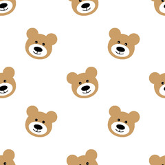 bears  Seamless Pattern.  cartoon baby bears background. Good for  wallpaper, design for fabric and decor. 