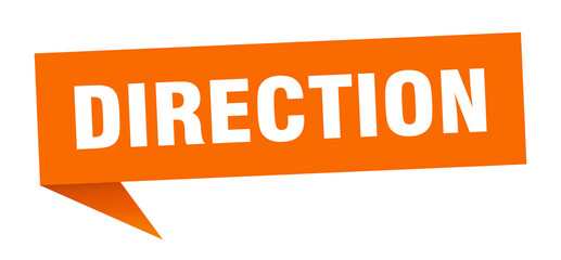 direction banner. direction speech bubble. direction sign