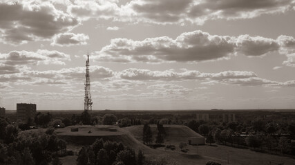 Sepia Częstochowa landscape