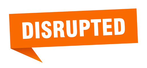 disrupted banner. disrupted speech bubble. disrupted sign
