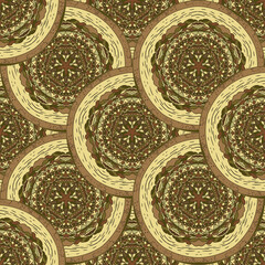 Seamless pattern mandala with geometric pattern