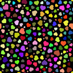 heart Seamless pattern on a white background.  Hand drawn colorful  heart  abstract background. 