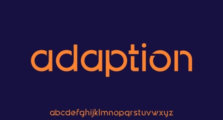 adaption lowercase modern futuristic vector font