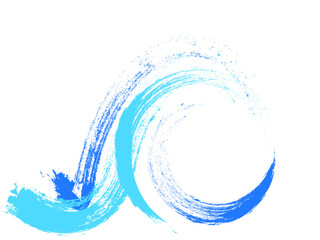 Grunge Wave Logo Element. Surfing Icon . Brush Stroke . Vector Illustration. 