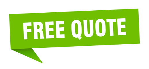 free quote banner. free quote speech bubble. free quote sign