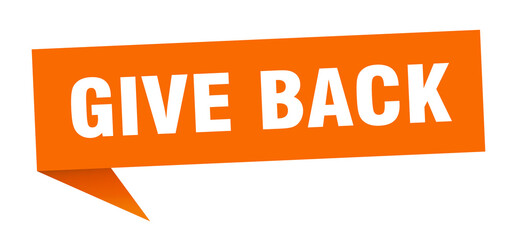 give back banner. give back speech bubble. give back sign