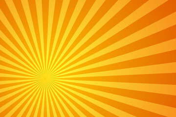 Orange Sunburst Pattern Background. Rays. Radial. Summer Banner. Vector Illustration