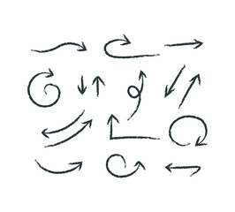 Obraz premium Doddle arrow set, collection of hand drawn arrows, vector set.