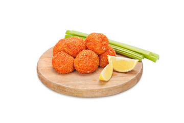 Crispy Raw Chicken Nuggets marinated with red ground pepper