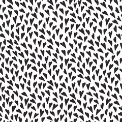 Hand drawn seamless pattern vector of many different size hearts isolated on white background. Cute doodle sketch illustration for greeting card, invitation, wallpaper, wrapping paper, fabric