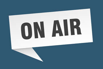on air banner. on air speech bubble. on air sign