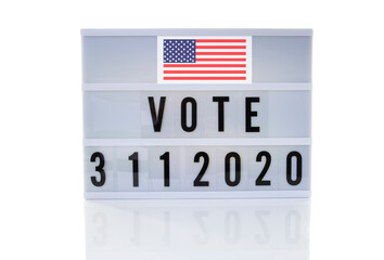 america black text vote on white background