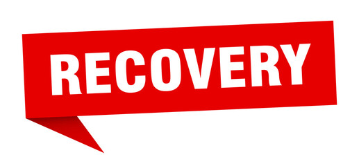 recovery banner. recovery speech bubble. recovery sign