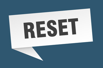reset banner. reset speech bubble. reset sign