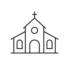 Church icon vector logo template