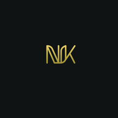 Creative Minimal  Geometric style NK KN K N letter icon logo
