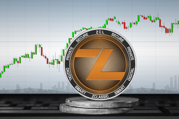 ZClassic ZCL cryptocurrency; ZClassic coin on the background of the chart