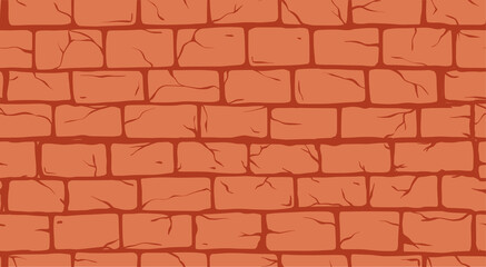 Brick White Wall seamless pattern, old rectangle bricks for poster house facade decoration. Rough vintage exterior interior of room, tool shop, DIY store, garden center or graffiti art. Vector