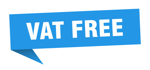 vat free banner. vat free speech bubble. vat free sign