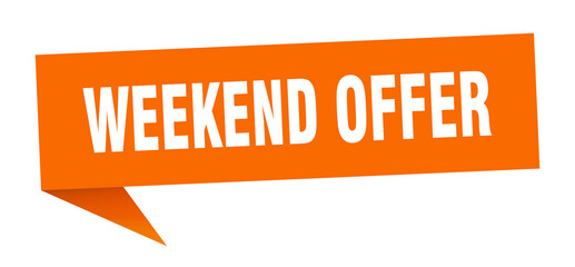 weekend offer banner. weekend offer speech bubble. weekend offer sign