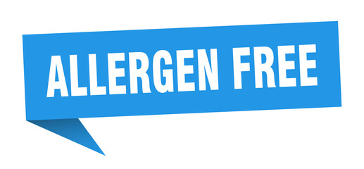 allergen free banner. allergen free speech bubble. allergen free sign