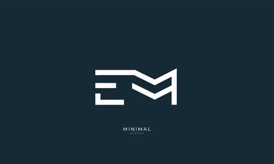 Alphabet letter icon logo EM