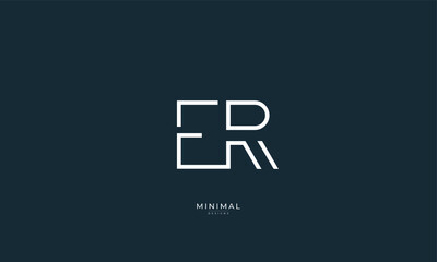 Alphabet letter icon logo ER