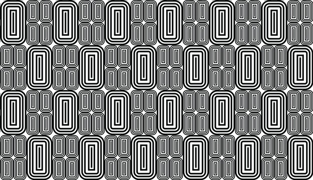 Large And Small Black Concentric Boxes Geometric Outline Pattern On A White Background, Vector Illustration