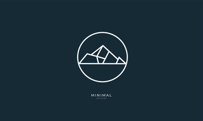 A line art icon logo of a mountain, hill, peak and summit