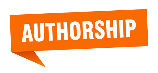 authorship banner. authorship speech bubble. authorship sign