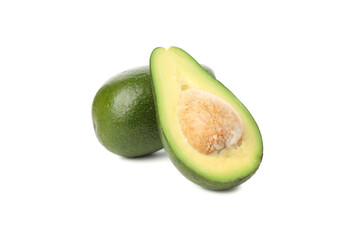 Ripe fresh avocado isolated on white background