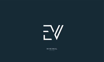 Alphabet letter icon logo EV
