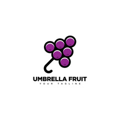 Umbrella Fruit Logo Design Template