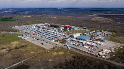 Grocery market from above.