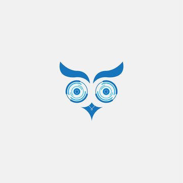 logo technology illustration of an owl color design vector