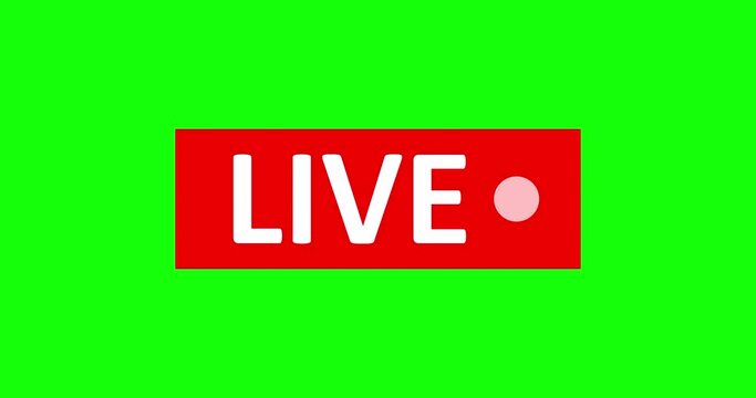 Live Stream sign. Red symbol, button of live streaming, broadcasting, online stream emblem. Alpha channel. For tv, shows and social media live performances