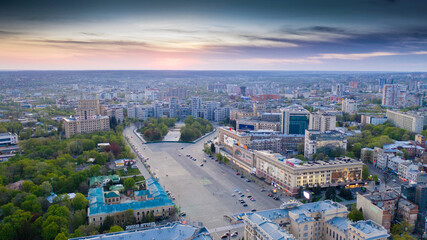 Beautiful sunset over the city.