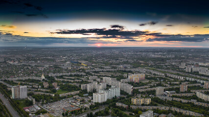 Fototapeta premium Evening city, sunset.