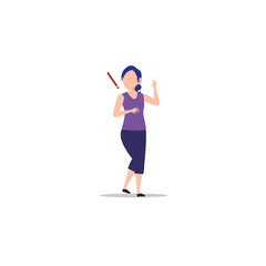 Fototapeta premium Cartoon character illustration of human action poses postures. Flat design of surprised young woman concept isolated on white background.