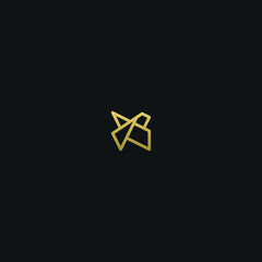 Unique minimal and creative style golden and black color XX OR X initial based logo