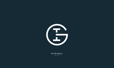 Alphabet letter icon logo GI or IG