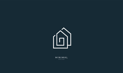 A line art icon logo of a house , home, real estate 